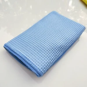 40x40cm Recycled Honeycomb Microfiber Waffle Weave Towel Lint Free Glass Cleaning Cloth