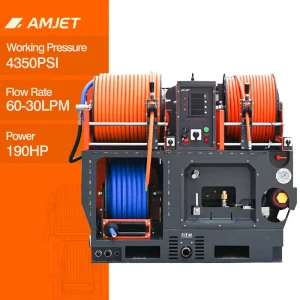 4350 PSI 18.5 GPM 300 Bar Drain Pipe Jetting Machine for Municipal Pipelines