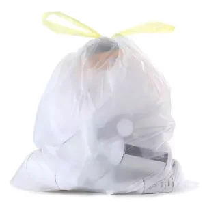 45*50cm Household PE Plastic Drawstring Garbage Bag Square Bottom Trash Bin Liners for Exhibition Use