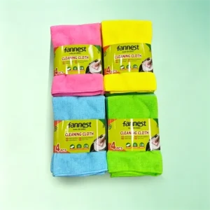 4504 4Pcs Mixed-Color Warp-Knit Polyester Polyamide Microfiber Cleaning Cloth 40*40cm 220gsm Locked-Edge Absorbent Kitchen Dish Cloth