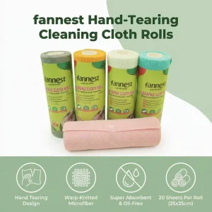 4569 20Pcs Disposable Warp-Knit Polyester Cleaning Cloth 25*25cm 150gsm Tearable Mixed Dark Colors Household Wiping Cloth
