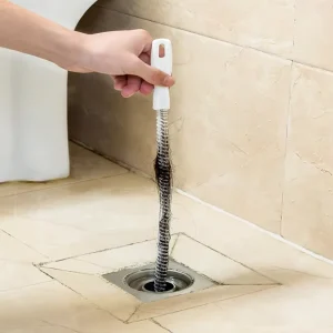 45cm Pipe Dredging Brush for Bathroom Hair and Sewer Sink Cleaning, Clog Remover Tool