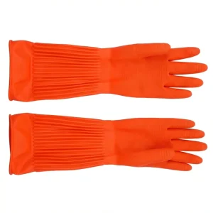 45cm Wave Pattern Latex Gloves Reusable Lightweight Waterproof Durable Non Lined Seafood Fishing Gardening Household Industrial