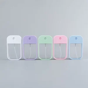 45ml Pocket Square Hand Sanitizer Keychain Spray Bottle Refillable Flat Credit Card Perfume Spray Plastic Bottle