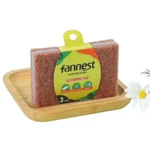 4665 3-Piece Polyester Fiber Scouring Pad Rectangle Kitchen Grease Cleaning Scrub Pad for Pots Pans and Dishes