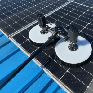 480W Dual Head Solar Cleaner 380RPM for PV Stations and Home Telescopic Carbon Pole Waterproof Removes Dust Bird Droppings