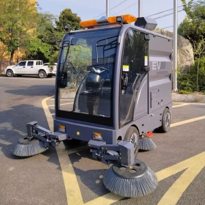 48V Mini Electric Industrial Ride-on Floor Scrubber and Sweeper for Warehouses and Factories
