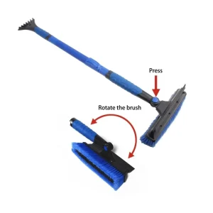 49.6″ Extendable Telescopic Detachable Ice Scraper Pivoting Head Foam Grip Squeegee for Car Wash Snow Removal for Car SUV TRUCK
