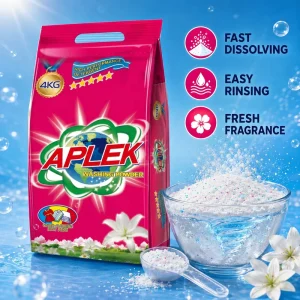 4Kg Jasmine Floral Fragrance High Foam Laundry Detergent Powder Washing Soap Fast Clean Stain Remover for White &Colored Apparel