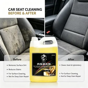 4L Car Interior Upholstery Cleaner Leather Seat Fabric Plastic Deep Stain Remover Universal Detailing Liquid Maintenance