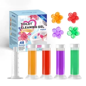 4PK Fresh Flower Anti Odor Toilet Bowl Cleaner Gel Stamp Premium Toilet Gel for Odor Free Cleaning