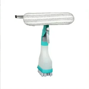 4in1 Glass Cleaner Window Cleaning Kit Scraper Combines a Wiper Scraper Brush and Spray Bottle