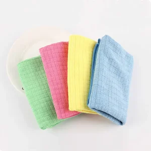 4pcs Package 40*40cm Microfiber Square Cleaning Towel Classic Small Plaid Reusable Kitchen Dish Rags Multi Purpose Use