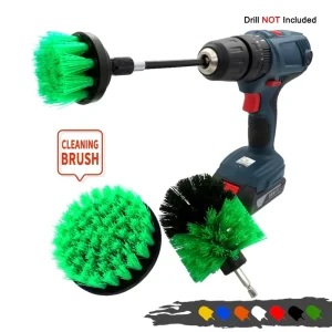 4pcs/set Green Multifunction Detailing Brush Electric Cleaning Brushes Power Scrubber Electric Brush for Toilet Bathroom