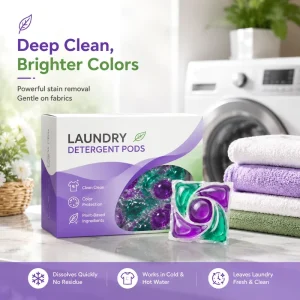 5-Chamber Eco-Friendly Apparel Laundry Pods 22g Custom Weight Color Deep Clean Stain Removal Cold Water Wash Detergent