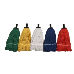5 Colors Color Coded Cotton Mop Head Friction Spun Yarn Commercial Wet Mop Replacement Head