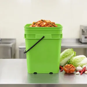 5 Gallon Square Buckets with Plastic Grip Custom 20 Liter 30L Green Food Grade Plastic Square Bucket with Lid