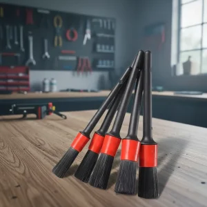 5-Piece Long Handle Soft Cleaning Brush Set for Car Interiors