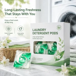 5-in-1 Apparel Laundry Detergent Pods Phosphate-Free Odor Control Eco-Friendly Antibacterial Color Protector