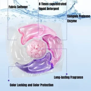 5-in-1 Disposable Laundry Detergent Pods, Floral Scent, Oxygen Burst, Color Protector, 80% Active Ingredients