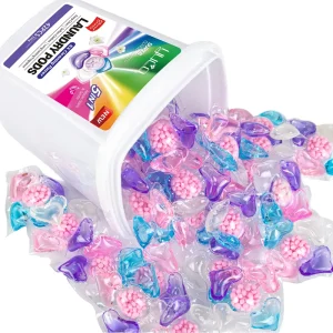 5-in-1 Eco-Friendly Biodegradable Washing Capsules Long-Lasting Fragrance Stain Removal Laundry Detergent Pods