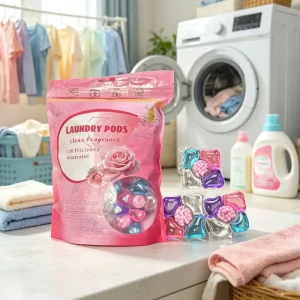 Cross border Five chamber Pouch packed 5 in 1 Laundry Gel Beads Fragrance retaining Pearls Long lasting Scent Softening