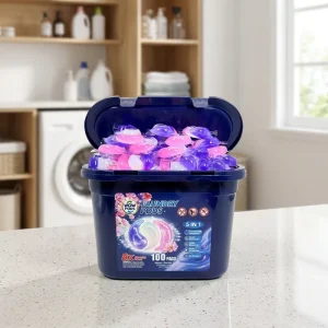 5-in-1 Laundry Detergent Capsules with 3-Chamber Pods and Fabric Softener