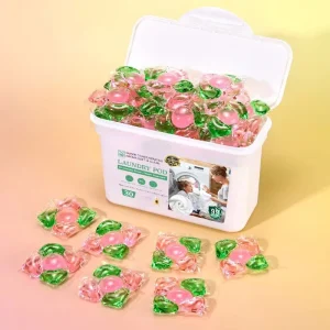 5-in-1 Laundry Pods 300g Boxed Floral Scent Stain Removal Low-Allergy Eco-Friendly Capsules for OEM