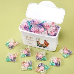 5-in-1 Natural Scented Laundry Detergent Beads Pods with High Active Content for Apparel and Automatic Washing Machines