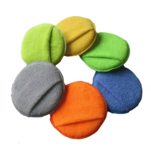 5.5-Inch Round Microfiber Car Detailing Scrubbing Pad with Pocket Soft Applicator