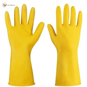 50 180g 30cm Durable Reusable Waterproof Anti Slip Powder Free Textured Latex Rubber Customizable Household Gloves for Kitchen