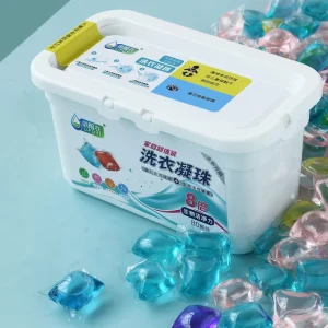 50-Piece 8g Disposable Eco-Friendly Laundry Detergent Gel Pods Stain Removal 5-in-1 Plastic Packaging