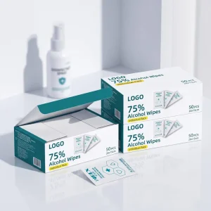 50 Pieces Individually Packaged 75% Alcohol Sanitizing Disinfection Wipes for Cleansing