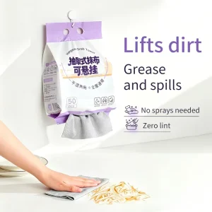 50-Sheet Hanging Microfiber Cleaning Wipes Reusable Absorbent Cloths