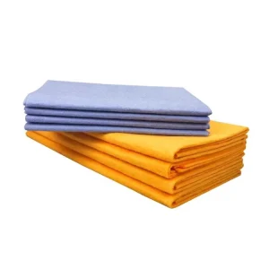 50% Viscose 50% Polyester Needle-Punched Non-Woven Yellow All-Purpose Cleaning Cloth