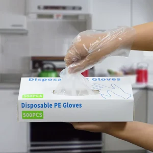 500-Piece Box Polyethylene Disposable Gloves for Kitchen Cleaning Household Commercial Food Handling