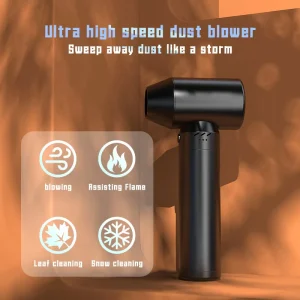 500W Rechargeable Brushless Electric Air Duster with 4-Speed Regulation, Compressed-Air Gun, and Portable Blower