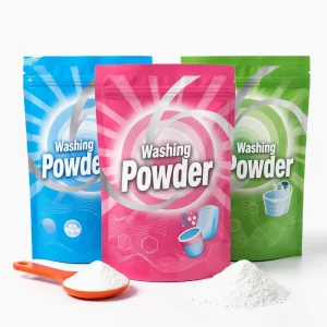 500g 1kg 2kg Custom Printed Three-Side Seal Stand-Up Laundry Detergent Ziplock Pouch Laminated Plastic Packaging