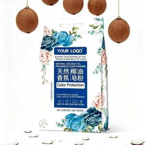 500g Laundry Detergent Washing Powder Coconut Fragrance Detergent for Clothes Cleaning OEM Private Label