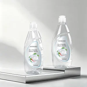 500ml 16oz PET Transparent Cleaning Liquid Laundry Detergent Bottle with Custom Label