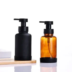 500ml Black Amber Glass Pump Sprayer Bottle for Skin Care Serum Shampoo Shower Gel and Hand Sanitizer