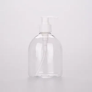 500ml Customized BPA free clear Round Hand Sanitizer Bottle Classic Disposable PET Stout Plastic Bottle with Pump