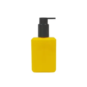 500ml Yellow Square Plastic PET Bottle with Pump for Hand Sanitizer Shampoo Liquid Soap