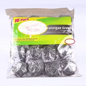 50G 24PCS Stainless Steel Pot Scourer Heavy-Duty Kitchen Dishwashing Scouring Pads