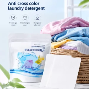 50Pcs Anti Color Bleeding Laundry Sheets Dye Trapping Paper Keep Original Color Prevent Dye Transfer for Mixed Washing Care