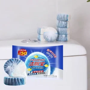 50g Disposable Eco-Friendly Solid Dual-Effect Automatic Toilet Bowl Cleaner Blocks, 7-Day Rose Fragrance