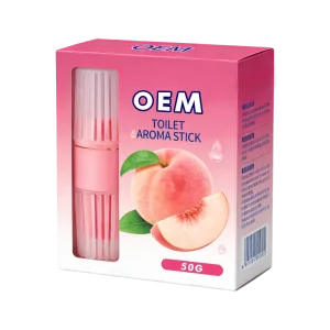 50g Peach Scent Hanging Toilet Flush Rim Block