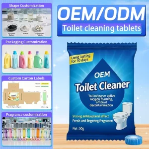 50g Solid Toilet Cleaner OEM Private Label Household Deodorizing Urine Scale Remover Toilet Blocks Blue