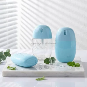 50ml Oval Card Spray Bottle Facial Mist Hand Sanitizer Perfume Face Cream Portable Mini Leak proof Refillable Screen Printed