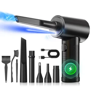 51000RPM Handheld Air Duster Gun 2-in-1 Wireless Rechargeable Electric Air Duster